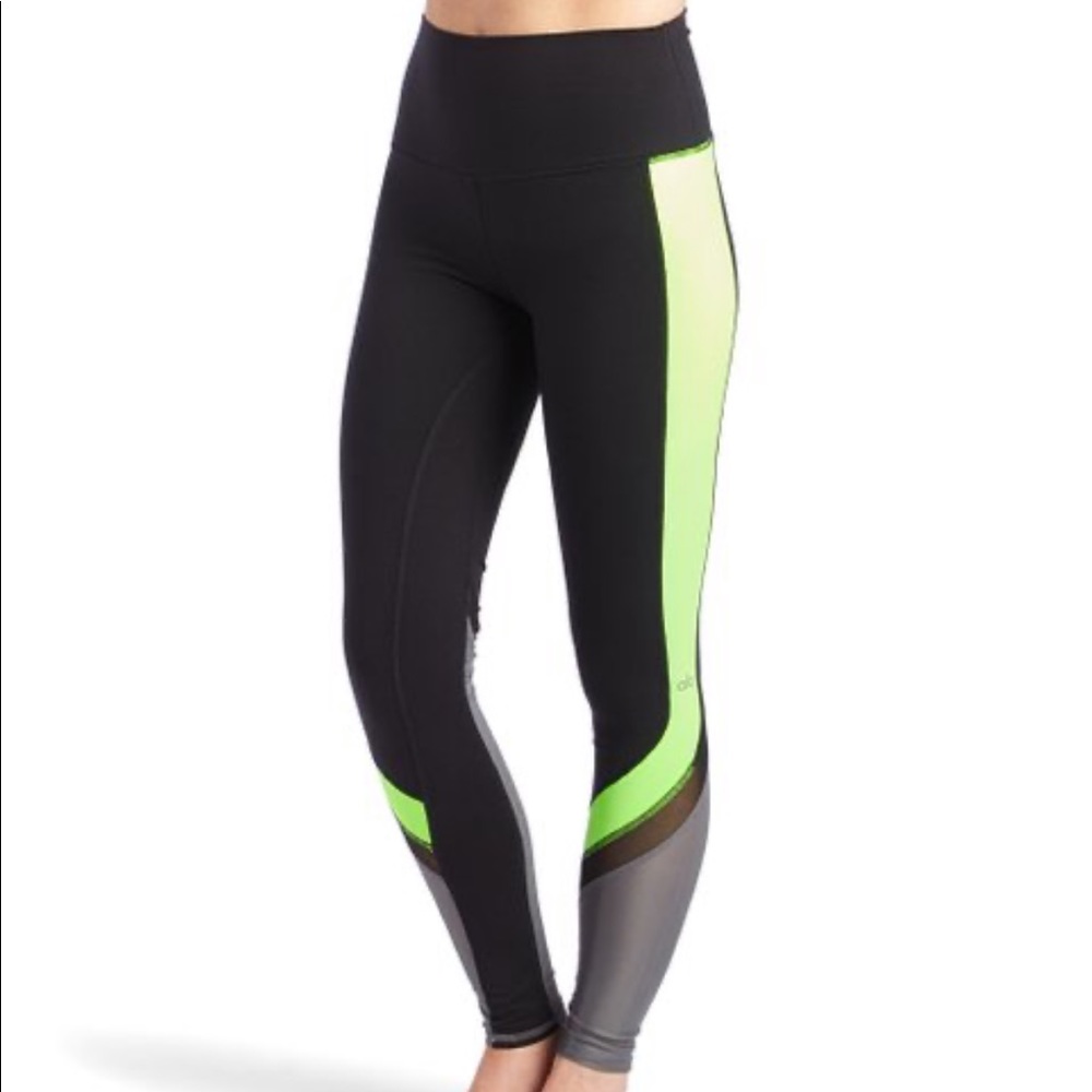 Alo Yoga Elevate Leggings in Black and Highlighter